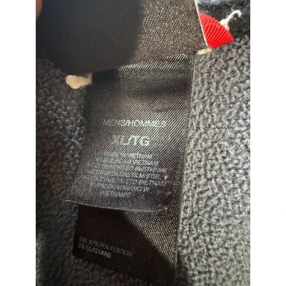 The‎ North Face Mens XL Full Zip Fleece Jacket Charcoal Grey Textured Mid Layer